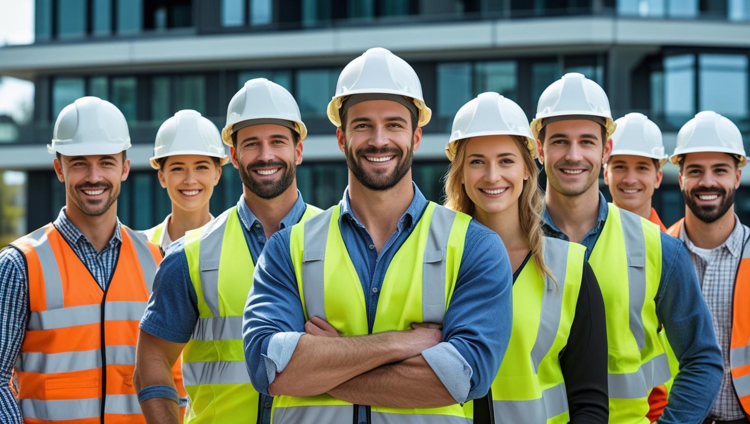 A certified machine operator skillfully operating an excavator on a large infrastructure project site.