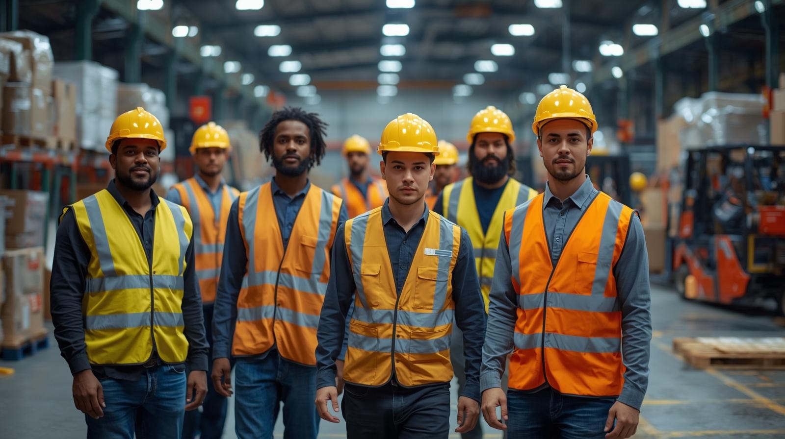 A professional recruitment agent from Team Staffing Agency having a detailed consultation with a warehouse manager.