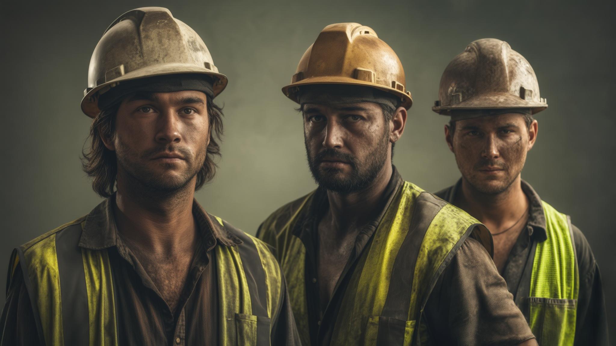 Construction workers on a building site in London